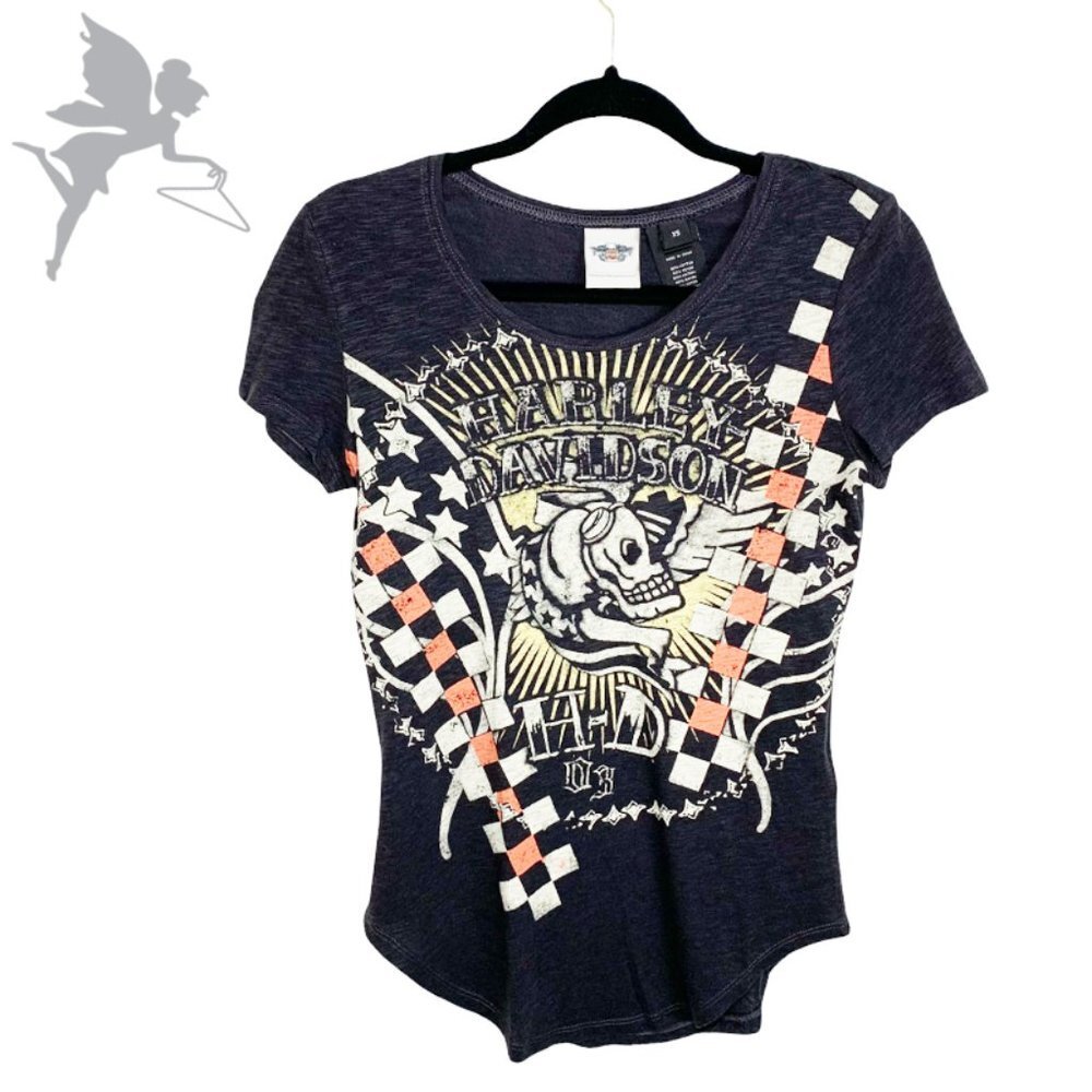HARLEY-DAVIDSON Fitted Moto Skull GraffitiTee